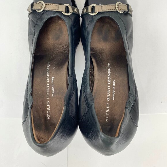 AGL Pumps 41 Attilio Giusti Leombruni Luxury Shoes Genuine Leather 9.5 Cap Toe - Picture 6 of 10